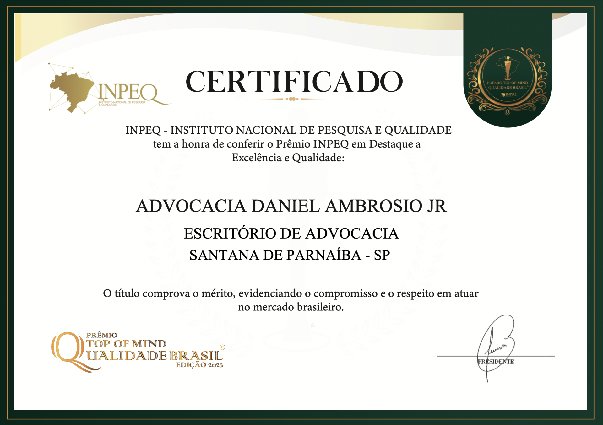 🏆 PREMIO INPEQ TOP OF MIND!